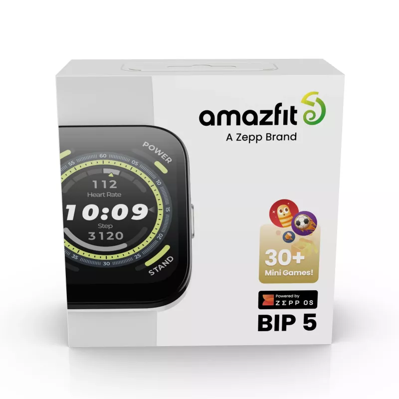 Amazfit Bip 5 4,85 cm (1,91 polegadas) TFT 45,9 mm Digital 320 x 380 píxeis Ecrã tátil Branco GPS (satélite)