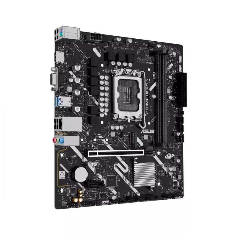 Placa-mãe ASUS PRIME H810M-K — Intel H810, LGA 1851 (Socket V1), micro ATX, DDR5, até 128 GB, M.2 e SATA III, Gigabit Ethernet