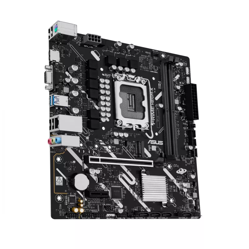 Placa-mãe ASUS PRIME H810M-K — Intel H810, LGA 1851 (Socket V1), micro ATX, DDR5, até 128 GB, M.2 e SATA III, Gigabit Ethernet