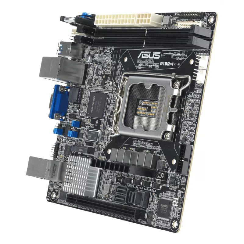 Placa-mãe ASUS P13R-I Mini ITX, chipset Intel C262, LGA 1700, DDR5, 2x DIMM, 64 GB, 6x SATA III, 3x RJ-45