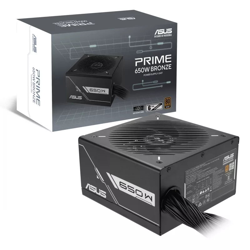 Fonte de alimentação ASUS Prime 650W ATX 20+4-Pin, 80 PLUS Bronze, preto, ventoinha de 13,5 cm