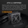 Fonte de alimentação Cougar ATLAS 650W ATX3.1 80 PLUS Bronze, 24-Pin-ATX, ventoinha de 120 mm, preto