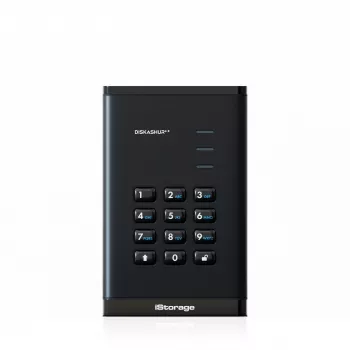iStorage diskAshur³ 5 TB preto | Disco rígido portátil seguro | Conforme FIPS 140-3 Nível 3 | Common Criteria EAL 5+ | Protegido por PIN | Encriptação de hardware AES-XTS 256 bits | RGPD, conforme TAA | Resistente ao pó/água |
