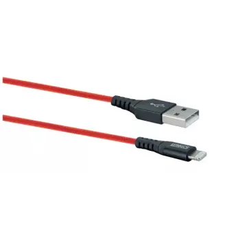 Cabo USB-A para Lightning para telemóvel SCHWAIGER LPRO410 501, USB 2.0, 1,2 m, vermelho