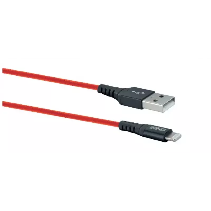 Cabo USB-A para Lightning para telemóvel SCHWAIGER LPRO410 501, USB 2.0, 1,2 m, vermelho