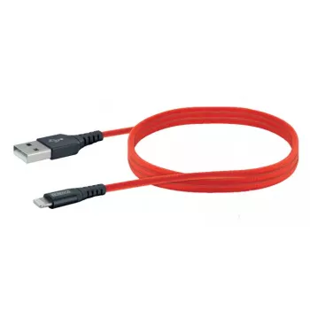 Cabo USB-A para Lightning para telemóvel SCHWAIGER LPRO410 501, USB 2.0, 1,2 m, vermelho