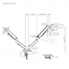 Suporte de monitor com mola a gás eSTUFF GLB227012, altura ajustável, compatível com VESA