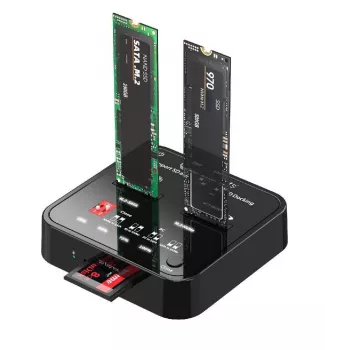 Duplicador de media CoreParts MS-CLONER-M2-SD preto USB Type-C M.2