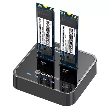 Estação de acoplamento para unidade de armazenamento CoreParts MS-CLONER-NVME USB 3.2 Gen 2 (3.1 Gen 2) Type-C preto