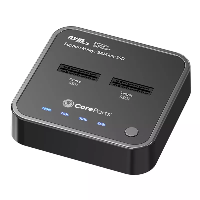 Estação de acoplamento para unidade de armazenamento CoreParts MS-CLONER-NVME USB 3.2 Gen 2 (3.1 Gen 2) Type-C preto