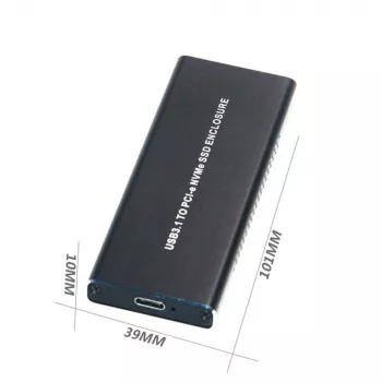 CoreParts MSUB8001 Caixa para unidade de armazenamento Caixa SSD preta M.2