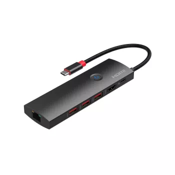 MicroConnect USB3.2CCOM20 Mini dock USB-C para HDMI, 4K 60Hz, RJ45, 3x USB-A