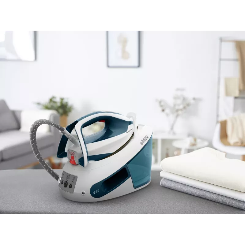 Ferro de engomar Tefal Express Power SV8111 1,8 l base Durilium AirGlide Autoclean azul, branco
