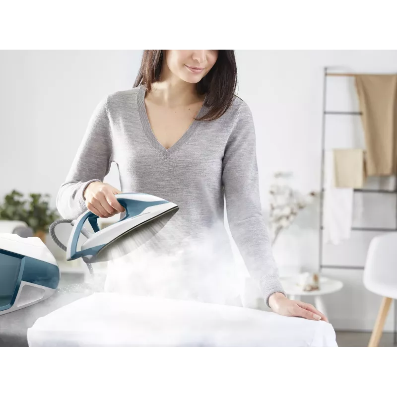 Ferro de engomar Tefal Express Power SV8111 1,8 l base Durilium AirGlide Autoclean azul, branco