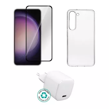 Tampa de proteção da porta de carregamento em vidro eSTUFF para Samsung Galaxy S25 — castanho