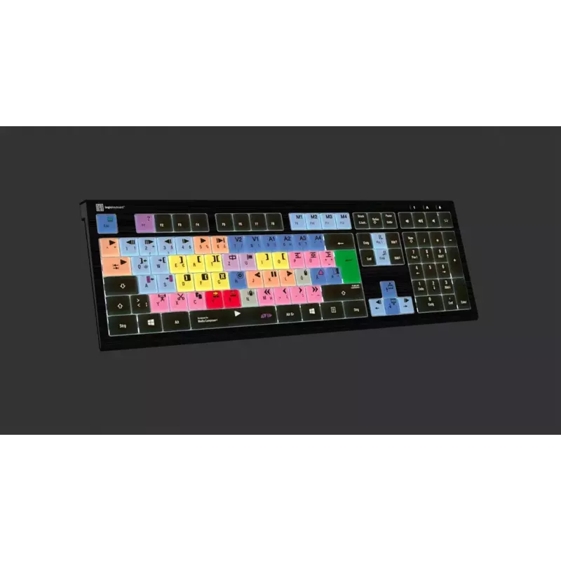 Teclado Logickeyboard Avid Media Composer ASTRA 2 com retroiluminação PC alemão (LKB-MCOM4-A2PC-DE)