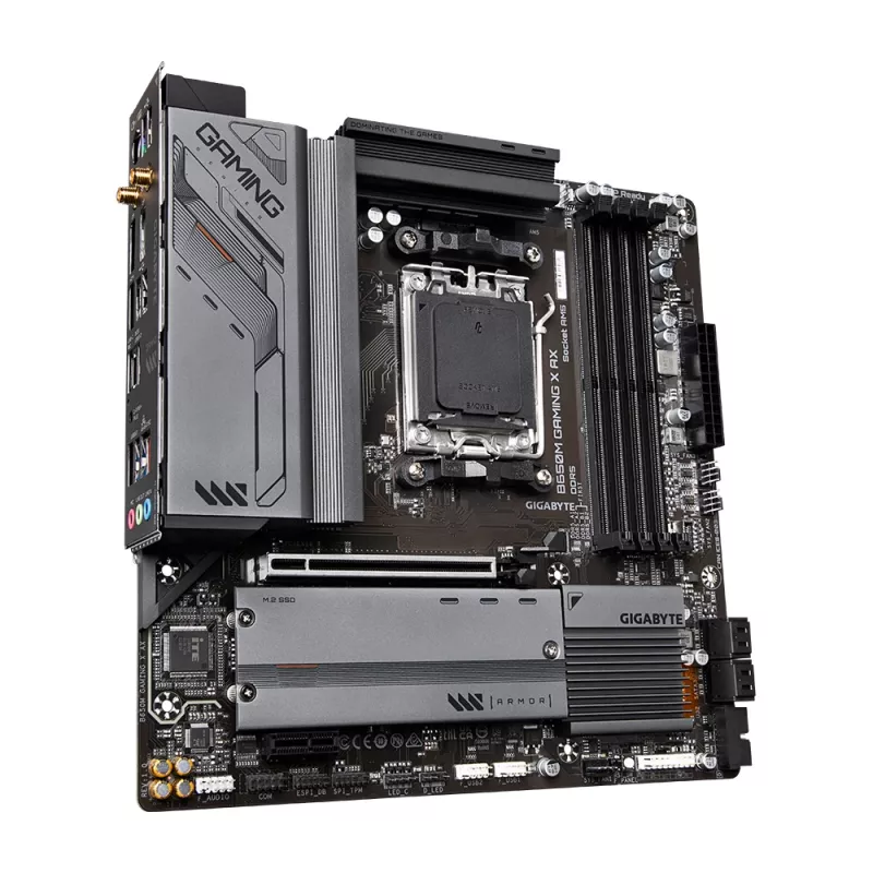 Placa-mãe GIGABYTE B650M GAMING X AX — AMD B650, Socket AM5, Micro ATX, DDR5, 4 DIMM, 2x M.2, Wi‑Fi 6E, 2.5GbE