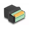 Adaptador DeLOCK de conector fêmea RJ45 para bloco de terminais preto verde 1 unid.