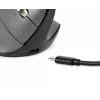 Rato BakkerElkhuizen FastForward Pro, destro, design vertical, ótico, RF Wireless + Bluetooth + USB Type-C, 5000 DPI, preto, cinzento