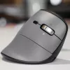 Rato BakkerElkhuizen FastForward Pro, destro, design vertical, ótico, RF Wireless + Bluetooth + USB Type-C, 5000 DPI, preto, cinzento