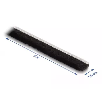 Régua de escovas autocolante DeLOCK 15 mm comprimento 5 m preto