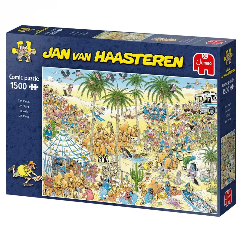 Puzzle Jumbo Jan van Haasteren O Oásis — 1500 peças, 900×600 mm