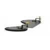Apoio de antebraço BakkerElkhuizen ErgoSlider+ assimétrico, preto, cinzento-escuro, amarelo, aglomerado de partículas, plástico, poliuretano (PU), aço, fixação por aperto, Taiwan, 310 mm, 665 mm