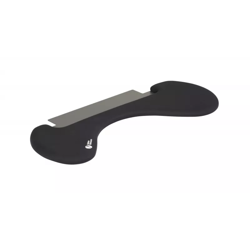 Apoio de antebraço BakkerElkhuizen ErgoSlider+ assimétrico, preto, cinzento-escuro, amarelo, aglomerado de partículas, plástico, poliuretano (PU), aço, fixação por aperto, Taiwan, 310 mm, 665 mm