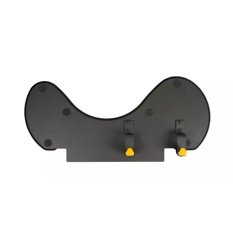 Apoio de antebraço BakkerElkhuizen ErgoSlider+ assimétrico, preto, cinzento-escuro, amarelo, aglomerado de partículas, plástico, poliuretano (PU), aço, fixação por aperto, Taiwan, 310 mm, 665 mm