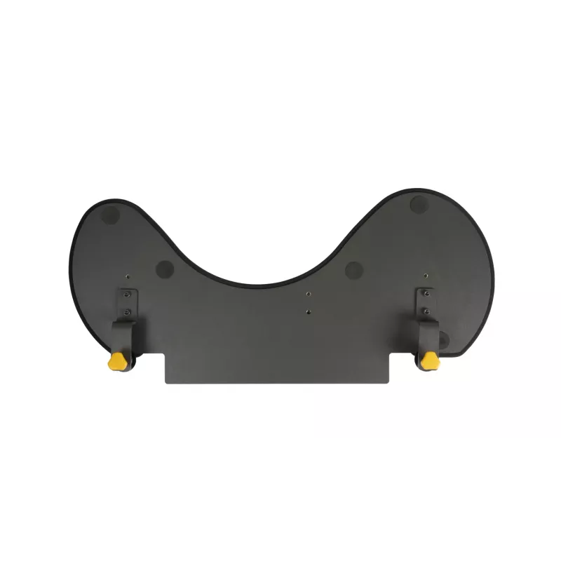 Apoio de antebraço BakkerElkhuizen ErgoSlider+ assimétrico, preto, cinzento-escuro, amarelo, aglomerado de partículas, plástico, poliuretano (PU), aço, fixação por aperto, Taiwan, 310 mm, 665 mm