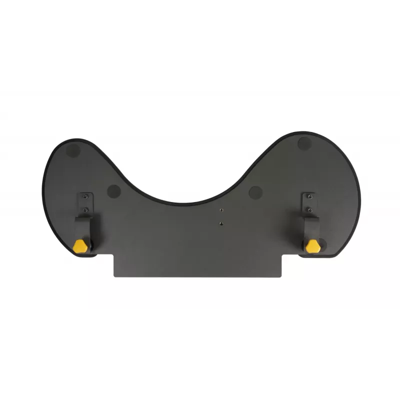 Apoio de antebraço BakkerElkhuizen ErgoSlider+ assimétrico, preto, cinzento-escuro, amarelo, aglomerado de partículas, plástico, poliuretano (PU), aço, fixação por aperto, Taiwan, 310 mm, 665 mm
