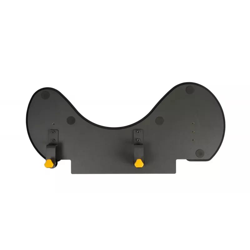 Apoio de antebraço BakkerElkhuizen ErgoSlider+ assimétrico, preto, cinzento-escuro, amarelo, aglomerado de partículas, plástico, poliuretano (PU), aço, fixação por aperto, Taiwan, 310 mm, 665 mm