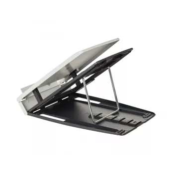 BakkerElkhuizen Ergo-Q 330 Circular, suporte para portátil, preto, cinzento, acrilonitrilo-butadieno-estireno (ABS), plástico, aço, 33,8 cm (13,3