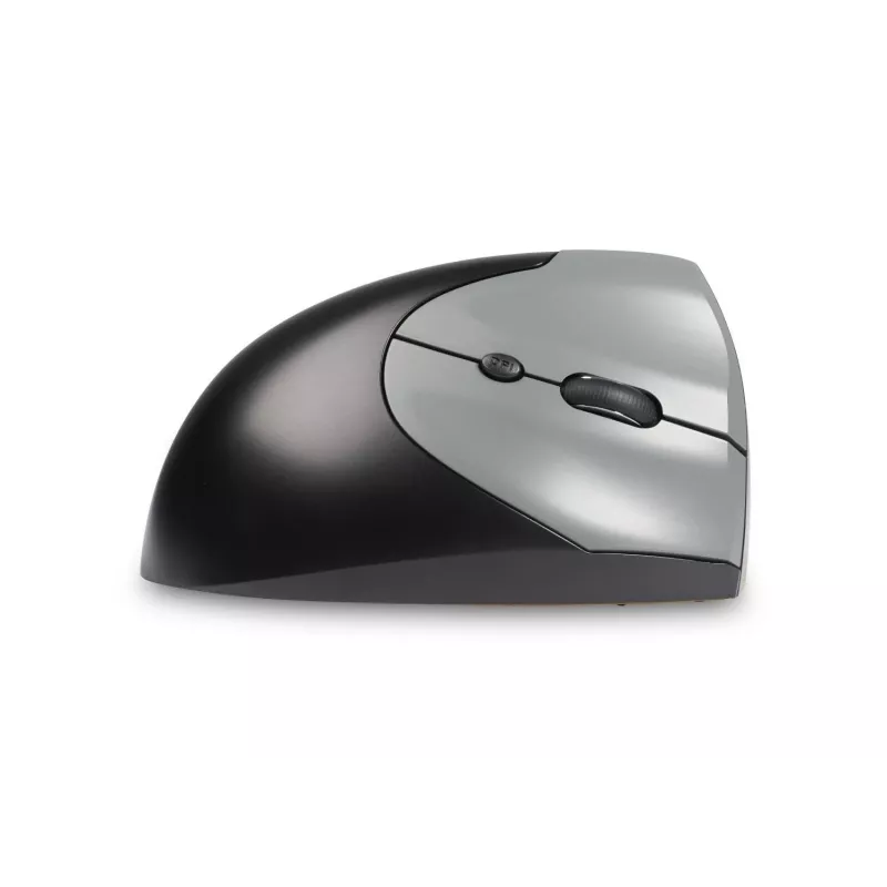 Rato BakkerElkhuizen Handshake direito, para destros, design vertical, ótico, RF sem fios + Bluetooth + USB Type-C, 6400 DPI, preto, cinzento