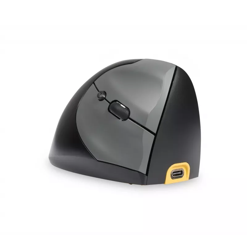 Rato BakkerElkhuizen Handshake direito, para destros, design vertical, ótico, RF sem fios + Bluetooth + USB Type-C, 6400 DPI, preto, cinzento