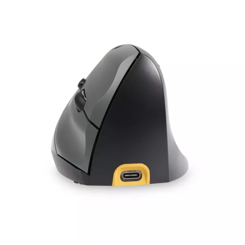 Rato BakkerElkhuizen Handshake direito, para destros, design vertical, ótico, RF sem fios + Bluetooth + USB Type-C, 6400 DPI, preto, cinzento