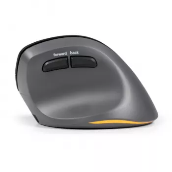 Rato BakkerElkhuizen PRF Pro direito, para destros, design vertical, ótico, RF sem fios + Bluetooth + USB Type-C, 2400 DPI, preto, cinzento