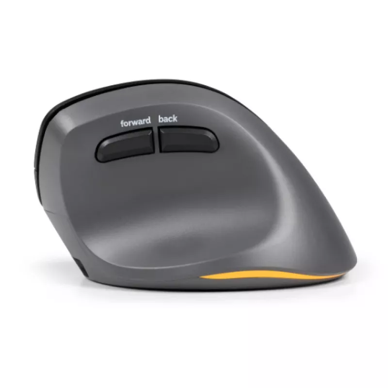 Rato BakkerElkhuizen PRF Pro direito, para destros, design vertical, ótico, RF sem fios + Bluetooth + USB Type-C, 2400 DPI, preto, cinzento