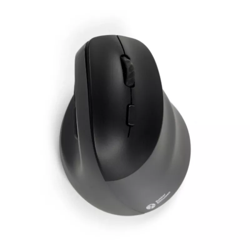 Rato BakkerElkhuizen PRF Pro direito, para destros, design vertical, ótico, RF sem fios + Bluetooth + USB Type-C, 2400 DPI, preto, cinzento