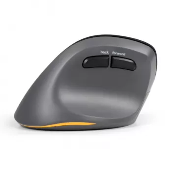 Rato BakkerElkhuizen PRF Pro esquerdo, para canhotos, design vertical, ótico, RF sem fios + Bluetooth + USB Type-C, 2400 DPI, preto, cinzento