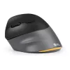 Rato BakkerElkhuizen PRF Pro esquerdo, para canhotos, design vertical, ótico, RF sem fios + Bluetooth + USB Type-C, 2400 DPI, preto, cinzento