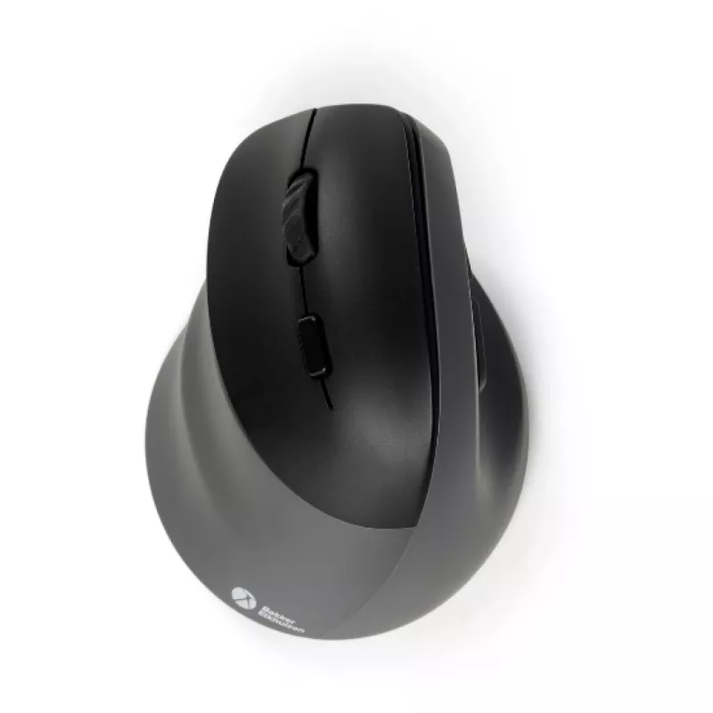 Rato BakkerElkhuizen PRF Pro esquerdo, para canhotos, design vertical, ótico, RF sem fios + Bluetooth + USB Type-C, 2400 DPI, preto, cinzento