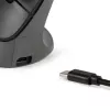 Rato BakkerElkhuizen PRF Pro esquerdo, para canhotos, design vertical, ótico, RF sem fios + Bluetooth + USB Type-C, 2400 DPI, preto, cinzento