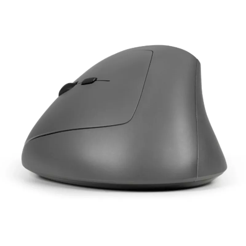 Rato BakkerElkhuizen MidWay esquerdo, para canhotos, design vertical, ótico, RF sem fios + Bluetooth + USB Type-C, 2400 DPI, cinzento, preto