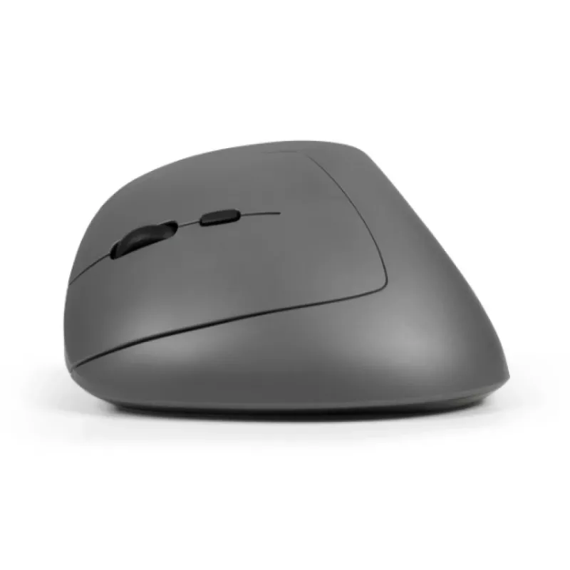 Rato BakkerElkhuizen MidWay esquerdo, para canhotos, design vertical, ótico, RF sem fios + Bluetooth + USB Type-C, 2400 DPI, cinzento, preto