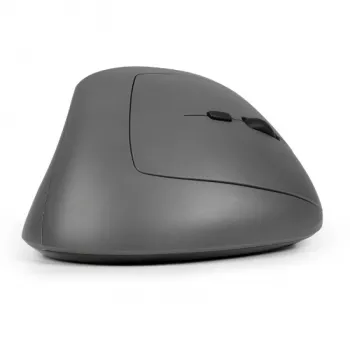 Rato BakkerElkhuizen MidWay direito, para destros, design vertical, ótico, RF sem fios + Bluetooth + USB Type-C, 2400 DPI, cinzento, preto