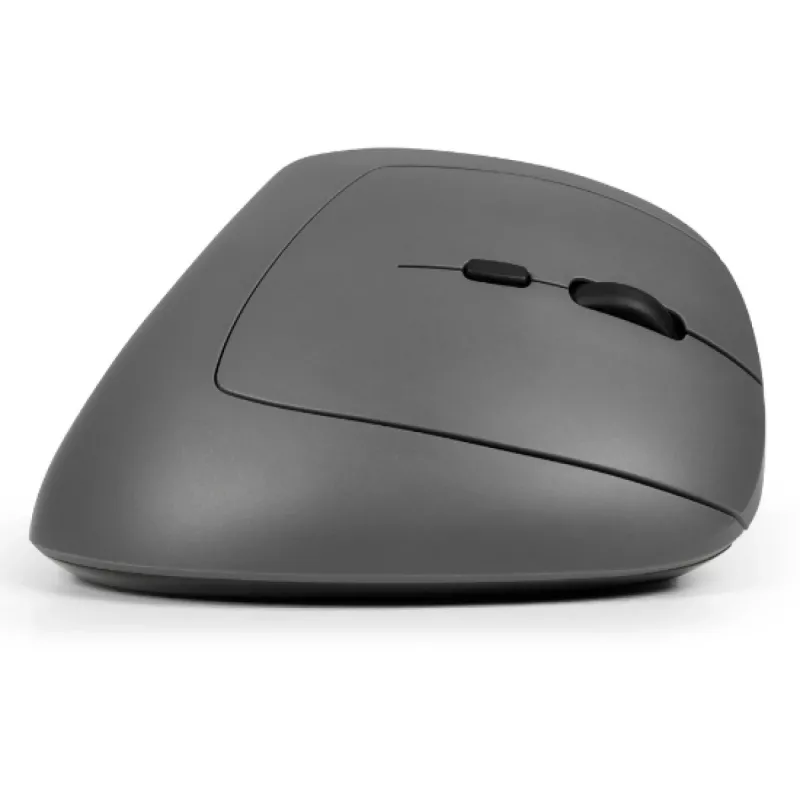 Rato BakkerElkhuizen MidWay direito, para destros, design vertical, ótico, RF sem fios + Bluetooth + USB Type-C, 2400 DPI, cinzento, preto