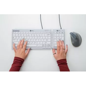 BakkerElkhuizen UltraBoard 955 V2 Numeric, USB, 22, portátil/PC, 1,5 m, cinzento-escuro, cinzento-claro