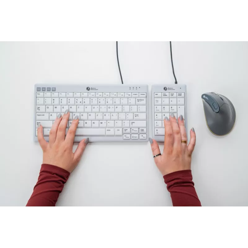 BakkerElkhuizen UltraBoard 955 V2 Numeric, USB, 22, portátil/PC, 1,5 m, cinzento-escuro, cinzento-claro