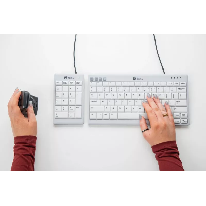 BakkerElkhuizen UltraBoard 955 V2 Numeric, USB, 22, portátil/PC, 1,5 m, cinzento-escuro, cinzento-claro